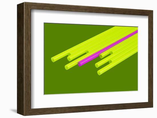 Pop Straws Collection - Green & Pink-Philippe Hugonnard-Framed Photographic Print