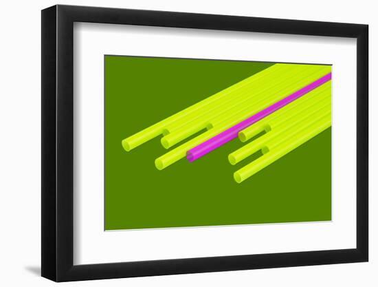 Pop Straws Collection - Green & Pink-Philippe Hugonnard-Framed Photographic Print