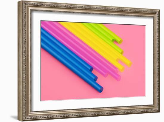 Pop Straws Collection - Light Pink & Colourful II-Philippe Hugonnard-Framed Photographic Print