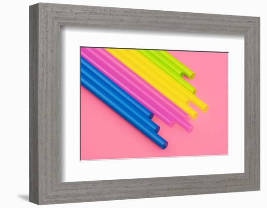 Pop Straws Collection - Light Pink & Colourful II-Philippe Hugonnard-Framed Photographic Print