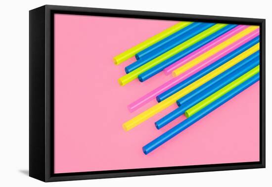 Pop Straws Collection - Light Pink & Colourful-Philippe Hugonnard-Framed Premier Image Canvas