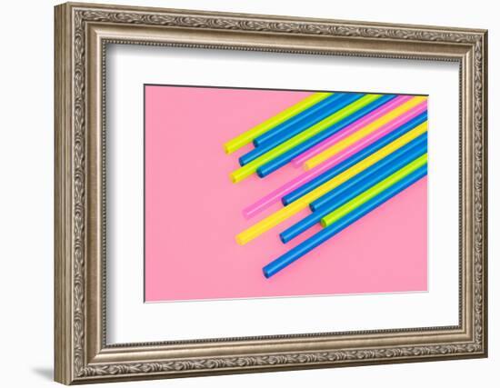 Pop Straws Collection - Light Pink & Colourful-Philippe Hugonnard-Framed Photographic Print