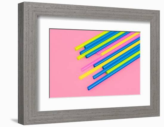 Pop Straws Collection - Light Pink & Colourful-Philippe Hugonnard-Framed Photographic Print