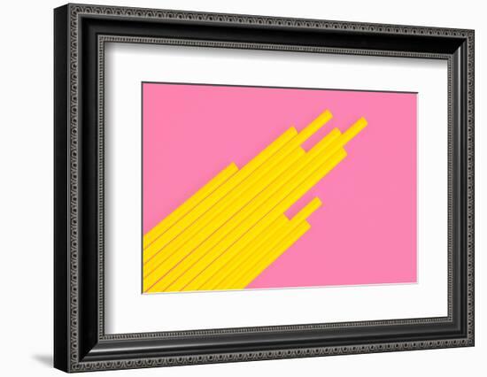 Pop Straws Collection - Light Pink & Yellow-Philippe Hugonnard-Framed Photographic Print