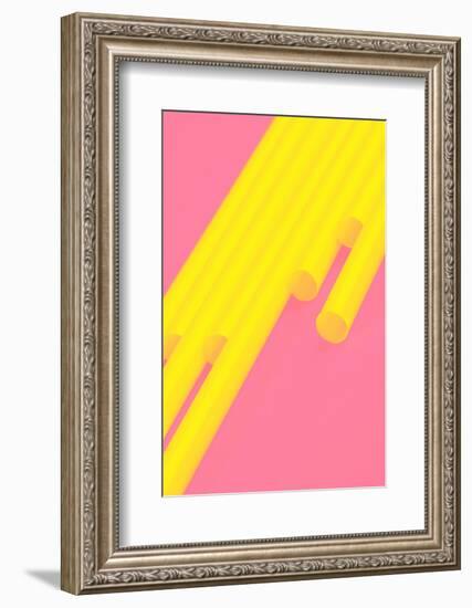 Pop Straws Collection - Pink & Yellow-Philippe Hugonnard-Framed Photographic Print