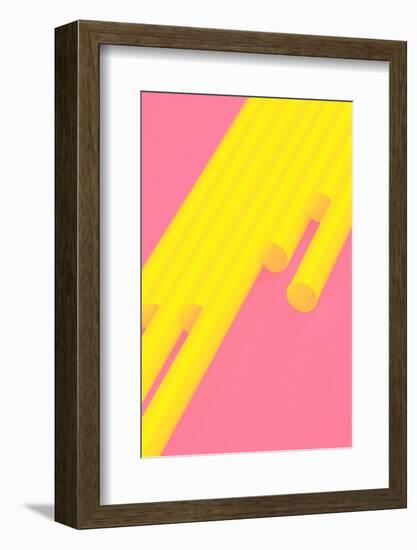 Pop Straws Collection - Pink & Yellow-Philippe Hugonnard-Framed Photographic Print