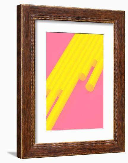 Pop Straws Collection - Pink & Yellow-Philippe Hugonnard-Framed Photographic Print