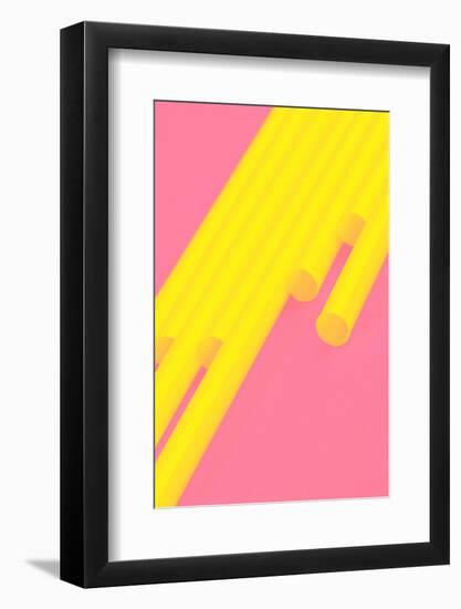 Pop Straws Collection - Pink & Yellow-Philippe Hugonnard-Framed Photographic Print