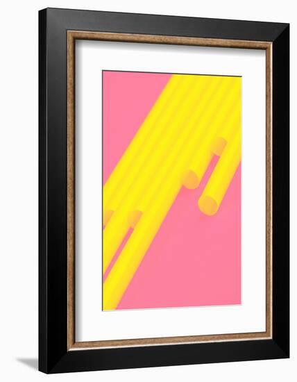 Pop Straws Collection - Pink & Yellow-Philippe Hugonnard-Framed Photographic Print