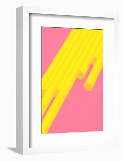 Pop Straws Collection - Pink & Yellow-Philippe Hugonnard-Framed Photographic Print