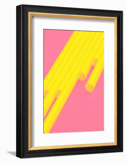 Pop Straws Collection - Pink & Yellow-Philippe Hugonnard-Framed Photographic Print