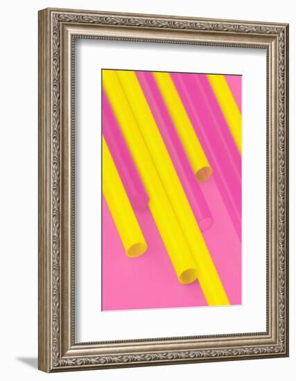 Pop Straws Collection - Pink & Yellow-Philippe Hugonnard-Framed Photographic Print