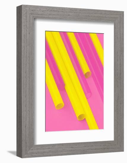 Pop Straws Collection - Pink & Yellow-Philippe Hugonnard-Framed Photographic Print