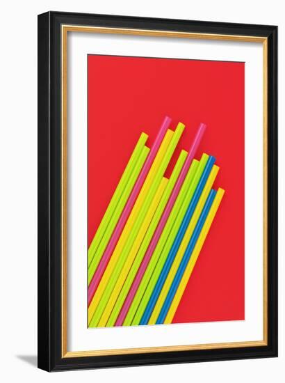 Pop Straws Collection - Red & Colourful-Philippe Hugonnard-Framed Photographic Print