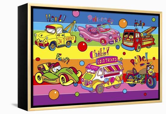 Pop Vehicles-Howie Green-Framed Premier Image Canvas