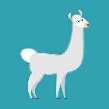 Lama Isolated. Cute Alpaca Animal. South American Mammal-popaukropa-Art Print