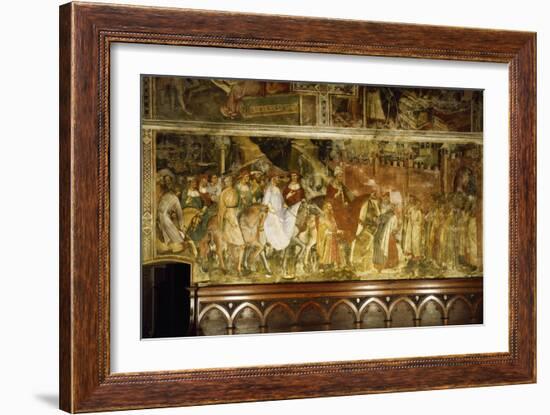 Pope Alexander III's Triumphal Ride into Rome, Scene from Stories of Alexander III-Spinello Aretino-Framed Giclee Print