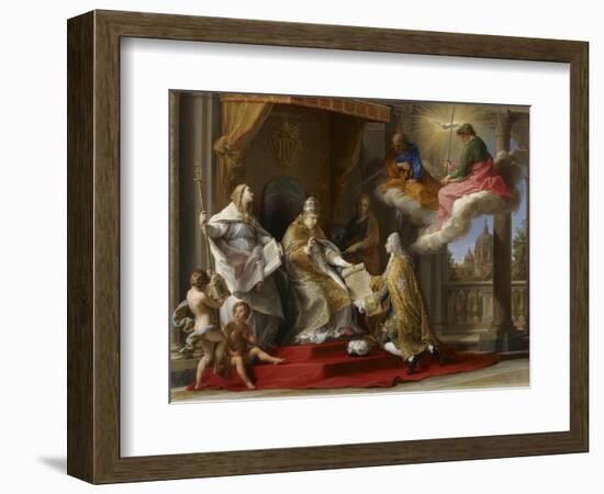 Pope Benedict XIV Presenting the Encyclical 'Ex Omnibus' to the Comte De Stainville-Pompeo Girolamo Batoni-Framed Giclee Print