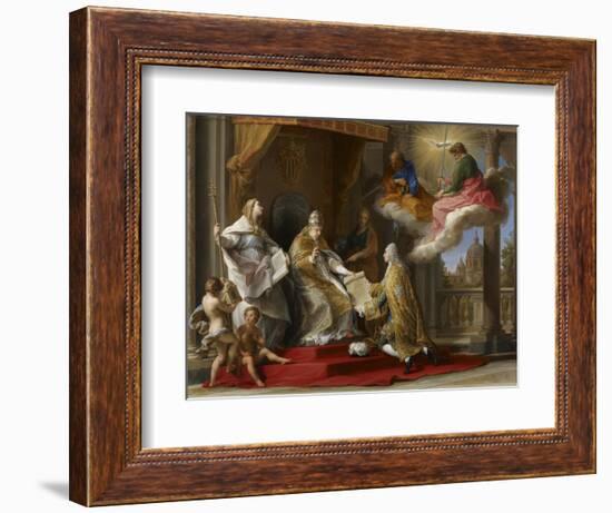 Pope Benedict XIV Presenting the Encyclical 'Ex Omnibus' to the Comte De Stainville-Pompeo Girolamo Batoni-Framed Giclee Print