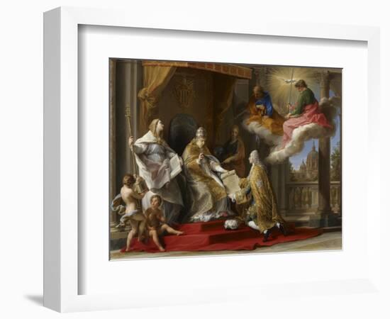 Pope Benedict XIV Presenting the Encyclical 'Ex Omnibus' to the Comte De Stainville-Pompeo Girolamo Batoni-Framed Giclee Print