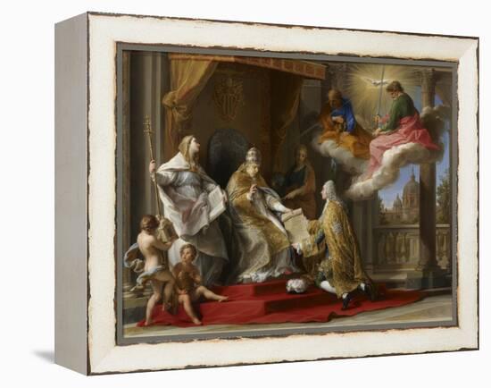 Pope Benedict XIV Presenting the Encyclical 'Ex Omnibus' to the Comte De Stainville-Pompeo Girolamo Batoni-Framed Premier Image Canvas