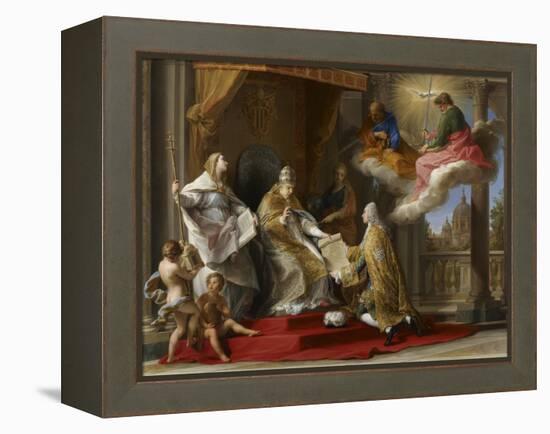 Pope Benedict XIV Presenting the Encyclical 'Ex Omnibus' to the Comte De Stainville-Pompeo Girolamo Batoni-Framed Premier Image Canvas