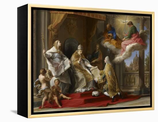 Pope Benedict XIV Presenting the Encyclical 'Ex Omnibus' to the Comte De Stainville-Pompeo Girolamo Batoni-Framed Premier Image Canvas