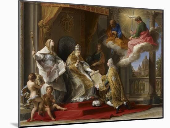 Pope Benedict XIV Presenting the Encyclical 'Ex Omnibus' to the Comte De Stainville-Pompeo Girolamo Batoni-Mounted Giclee Print