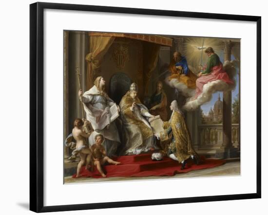 Pope Benedict XIV Presenting the Encyclical 'Ex Omnibus' to the Comte De Stainville-Pompeo Girolamo Batoni-Framed Giclee Print