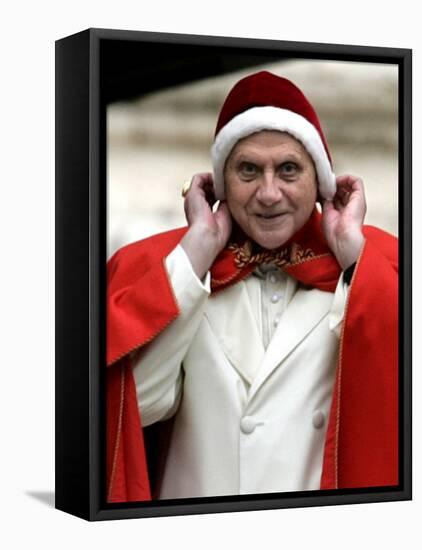 Pope Benedict XVI Arriving for the Weekly General Audience in St. Peter's Square at the Vatican-null-Framed Premier Image Canvas