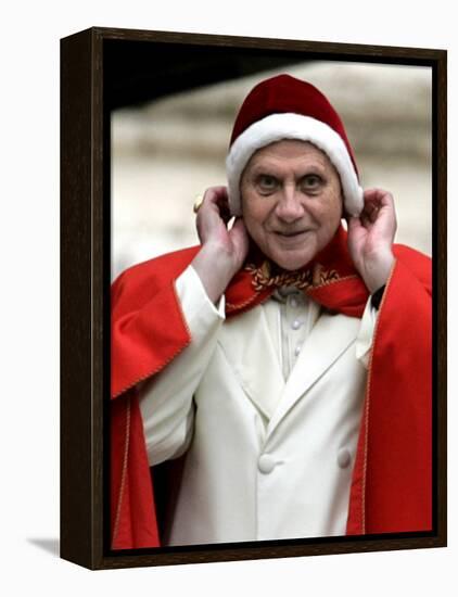 Pope Benedict XVI Arriving for the Weekly General Audience in St. Peter's Square at the Vatican-null-Framed Premier Image Canvas