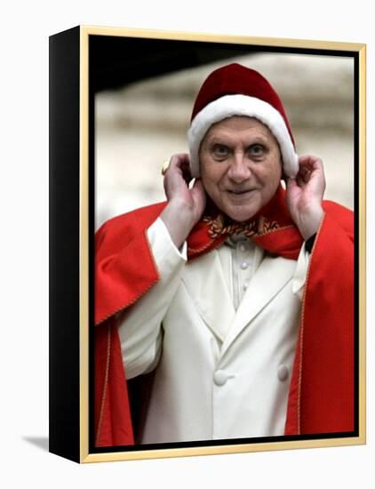 Pope Benedict XVI Arriving for the Weekly General Audience in St. Peter's Square at the Vatican-null-Framed Premier Image Canvas