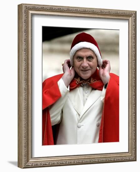 Pope Benedict XVI Arriving for the Weekly General Audience in St. Peter's Square at the Vatican-null-Framed Photographic Print