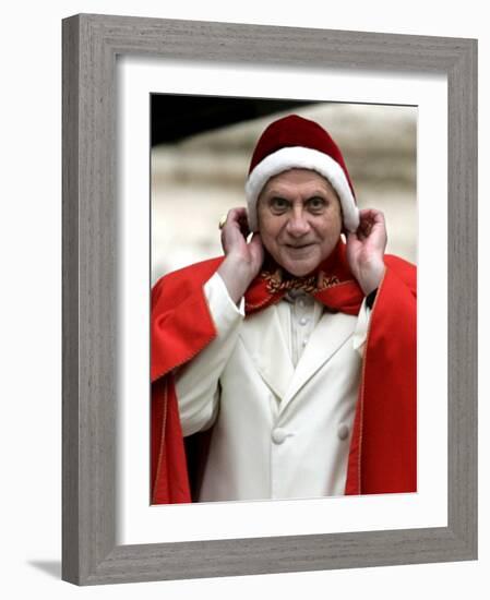 Pope Benedict XVI Arriving for the Weekly General Audience in St. Peter's Square at the Vatican-null-Framed Photographic Print