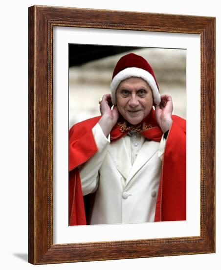 Pope Benedict XVI Arriving for the Weekly General Audience in St. Peter's Square at the Vatican-null-Framed Photographic Print