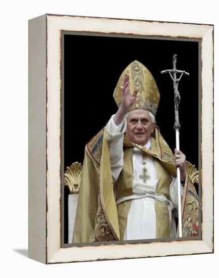 Pope Benedict Xvi Delivers His ''Urbi Et Orbi'' Message-null-Framed Premier Image Canvas