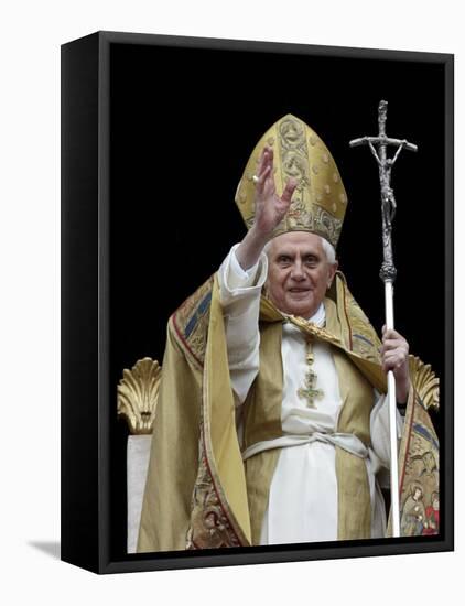 Pope Benedict Xvi Delivers His ''Urbi Et Orbi'' Message-null-Framed Premier Image Canvas