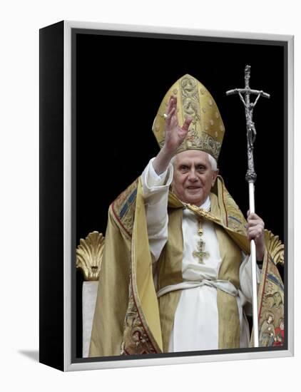 Pope Benedict Xvi Delivers His ''Urbi Et Orbi'' Message-null-Framed Premier Image Canvas