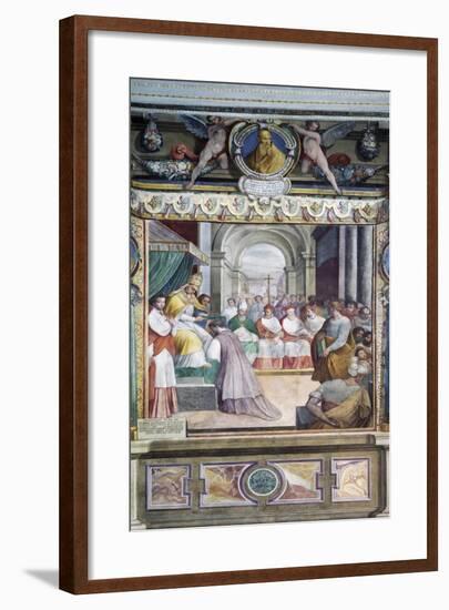 Pope Celestine III Consecrating First Bishop of Viterbo-null-Framed Giclee Print
