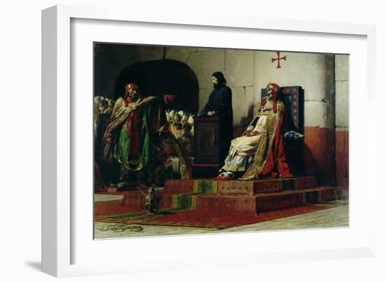 Pope Formosus (816-896) and Pope Stephen VI in 897-Jean Paul Laurens-Framed Giclee Print