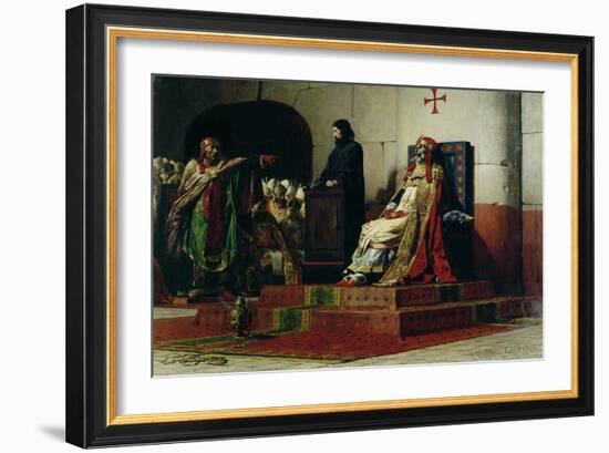 Pope Formosus (816-896) and Pope Stephen VI in 897-Jean Paul Laurens-Framed Giclee Print