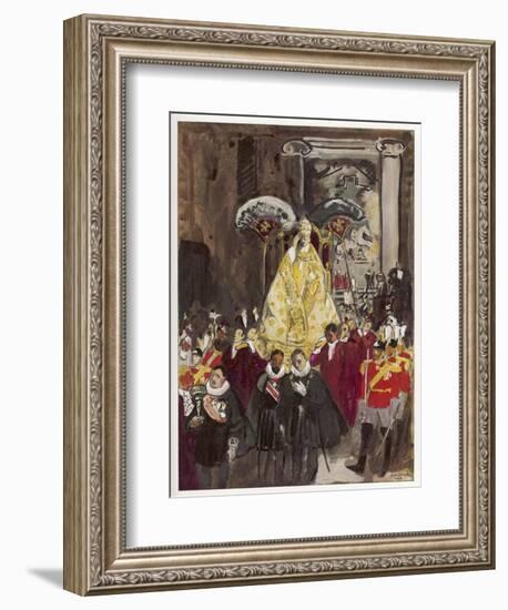 Pope in Procession-Yves Brayer-Framed Art Print