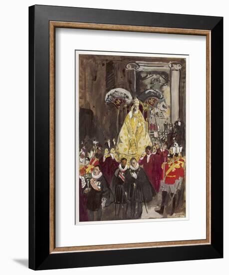 Pope in Procession-Yves Brayer-Framed Art Print