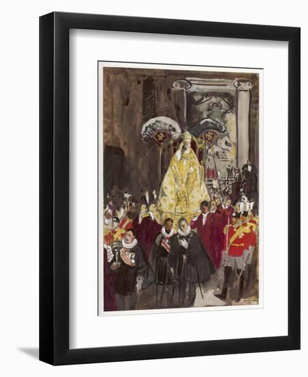 Pope in Procession-Yves Brayer-Framed Art Print