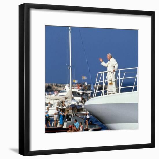 Pope John Paul II During Travel in USA in 1979-null-Framed Photo