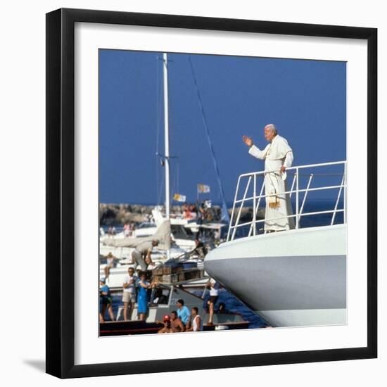 Pope John Paul II During Travel in USA in 1979-null-Framed Photo