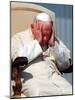 Pope John Paul II Holds His Head During the Weekly Open-Air General Audience-null-Mounted Photographic Print