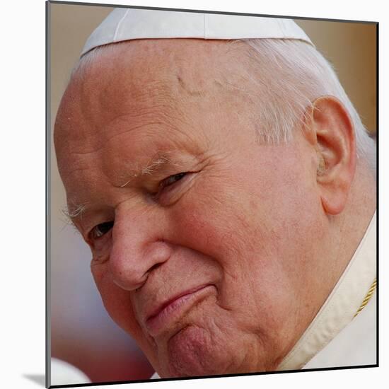 Pope John Paul II, on His Popemobile, During the Weekly General Audience in St. Peter's Square, at -null-Mounted Photographic Print