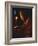 Pope John Paul II Prays Before a Candle at the Beginning of an Holy Easter Vigil Mass-null-Framed Photographic Print