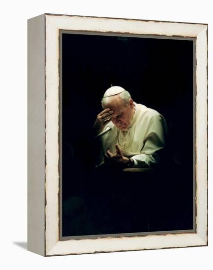 Pope John Paul II Reading a Prayer-null-Framed Premier Image Canvas